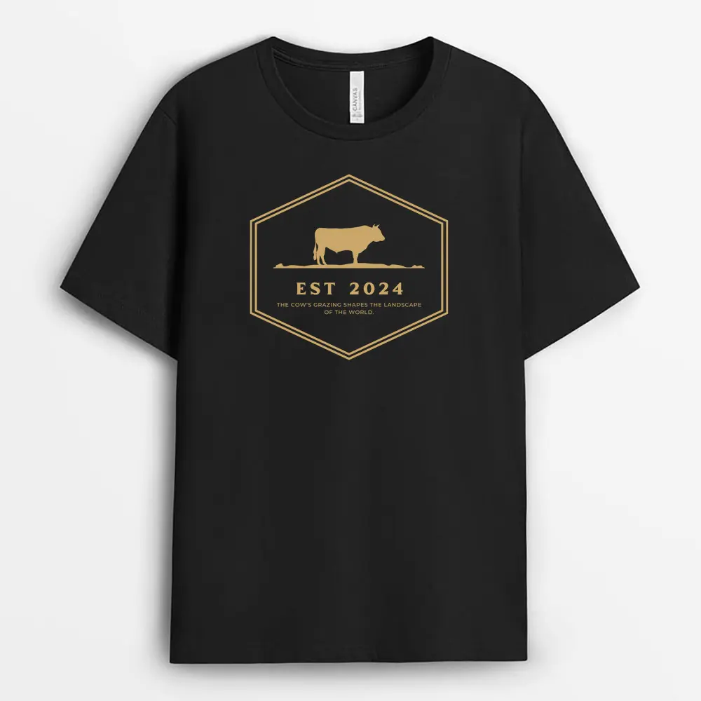 The Cows Grazing Shapes The Landscape Of The World Sunyxtee T-Shirt - Black