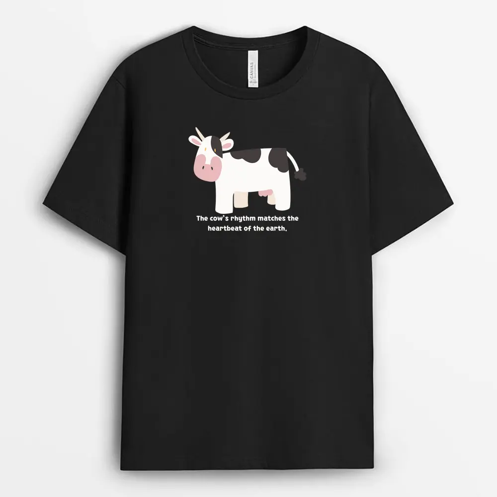 The Cows Rhythm Matches The Heartbeat Of The Earth Sunyxtee T-Shirt - Black